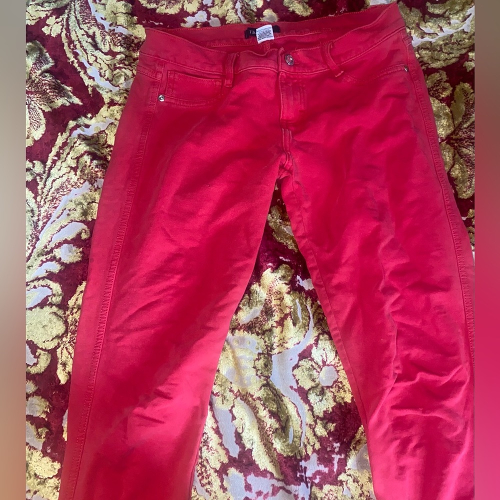 Red skinny pants from Icon Apparel